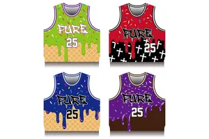 Sleeveless Cropped Jersey Basketball Girls Women Custom Ice Creamm Cross Shirts Singlet Street Wear Mesh Crop Tank Top