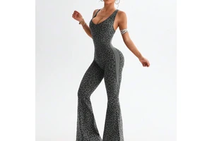 OEM/ODM Custom Casual Breathable Women's Summer Workout Romper Jumpsuit Ribbed Square Neck One Piece Seamless Tank Top Yoga