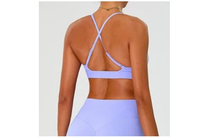 Oem Deep V Cross Back Adjustable Shoulder Strap Sports Bras High Quality Yoga Tops