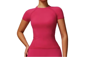 Women's Seamless Quick-Dry Short Sleeve Yoga Top Plus Size Fitness Running Workout T-Shirt