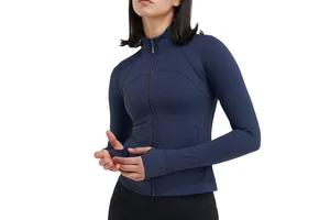 Best Selling Gym Wear Coat Stand Collar Sports Top Women Long Sleeve Fitness Wear Zipper Up Yoga Jacket