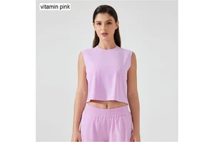 Best Selling Running Crop Tops Blank Crop Tank Top Women Sport Yoga Summer Wear Outdoor Breathable Athletic Tank Top Gym Shirts