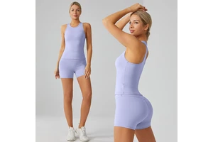 Custom Logo High Impact Gym Yoga Tank Tops for Women Sexy Backless Sleeveless Fitness Workout Tank Shockproof Sports Sets