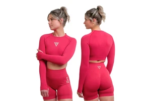 Women's Seamless Long Sleeve Crop Top Gym Sportswear Lightweight Yoga Set OEM/Private Label Available