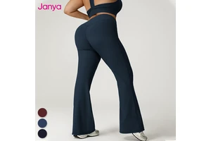 Janya High Quality Custom Women's Plus Size High Waist Flare Leggings Quick Dry Breathable Gym Sports Yoga Workout Flared Pants