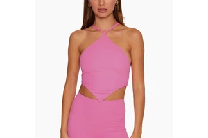 Custom Wholesale Plus Size Reversible High Support Breathable Cross Back Fitness Halter Crop Top Nylon/Cotton Yoga Women's