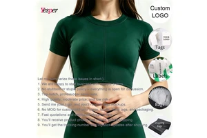 Highly Elastic and Moisture-Wicking Fitness Sports Bra Short-Sleeved Seamless Yoga Short-Sleeved Shirt
