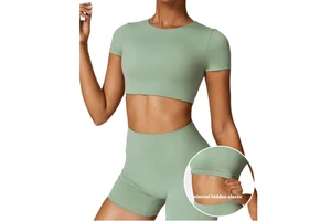 High Strength Lightweight Breathable Yoga Top with Short Sleeves Casual Sports Fitness Wear Plus Size Options