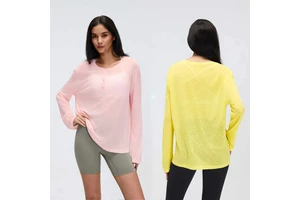 Women Long Sleeve Yoga Shirt Loose Breathable Workout Cover up Lightweight Fitness Top Casual Running Sports T Shirt for Gym