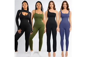 High Quality Women's Yoga Gym Fitness Set Solid Seamless Breathable Quick Dry Long Sleeve Crop Top Leggings New Fashionable