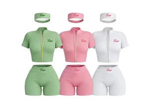 2 Piece Set Women Women's Sets Workout Gym Zip-Up Jacket Flare Pants 3 Piece Tracksuit For Women