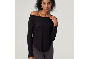 OEM Soft Feeling Women's Loose Yoga Gym Fitness Long Sleeve Yoga Top Modal Loose Fit Women Long Sleeve