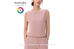 Spring Summer Style Nude-feel Top for Yoga Sleeveless Women's Fashion Versatile Quick-dry Modal Polyester Sports T-shirt