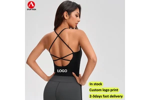 Women Spandex Yoga Crisscross Tank Top V Neck Sports Bra Compression for Roupa Fitness Feminina Checkered Ropa Deportiva Mujer