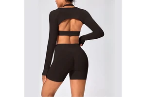 Women Long Sleeve Yoga Crop Top Exercise Yoga Fitness Shrug Long Sleeve Tops Long Sleeve Shawl Cropped Shirts Sports