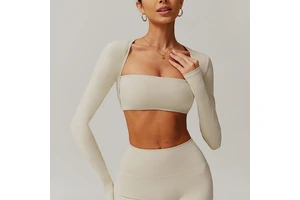 Girl Sexy Quick Dry Brushed Cape Long Sleeve Yoga Top Women Outdoor Fashion Gym Wear Four Way Stretch Yoga Top