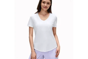 Yoga Wear Fitness Running Sports Top Summer Thin Quick-Dry Short Sleeve T-Shirt for Women