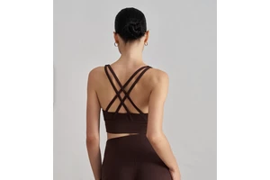 Yoga Clothing Top Fitness Bra Naked Yoga Vest Cross Back Sports Underwear Women's Summer