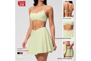 New Sports Beauty Back Yoga Suit Anti-running Solid Two-piece Running Quick-drying Women's 2135