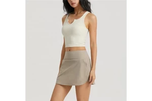 Hot Selling Women Fitness Ribbed Crop Tank Top V Neck Shockproof Running Yoga Wear Sport Bras