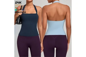 Q025S With Padded Halter Neck High Support Yoga Vest Beauty Back Slim Athletic Tops Quick Dry Comfortable Sport Bra Top Fitness