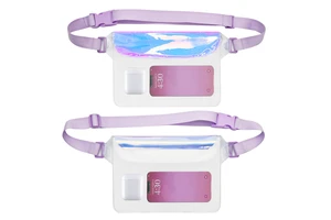 New Outdoor Sports PVC Waterproof Mobile Phone Bag Fashion Laser Colorful Crossbody Waist Bag Diving Swimming QIHANG Iphone