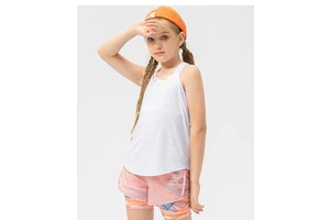 Girls' Sports Blouse Lightweight Breathable T-shaped Top Ice-feeling Loose Sportswear Yoga Dance Running Mesh Vest for Teenager