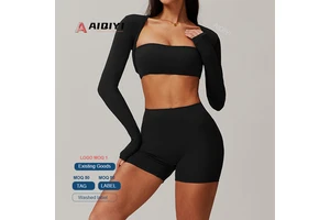 9142 Shampooed Shampooed Long Sleeve Yoga Wear Women's Outdoor Running Vest T-shirt Fitness Quick Drying Top