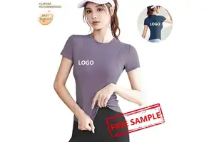 Hot Sale Yoga Wear Women Slim Sports Thin Short Sleeve Fitness Clothing Running T-shirt Sweat Wicing Tights Yoga Tops Wholesale
