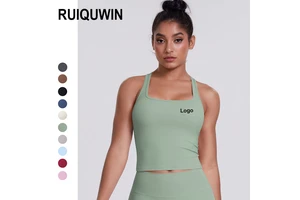 RUIQUWIN OEM Women's Sweat-Wicking Durable Tight Sports Tank Top Quick-Dry Outdoor Casual Running Fitness Yoga Sleeveless Shirt