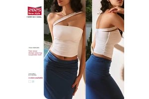 European American Style Women's Yoga Vest Cross-Border Stand Neck Two-Way Wearable Sports Fitness Shorts Front Quick Dry