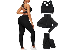New Women Workout Scrunch Butt Leggings Open Back Sports Bra High Waist Sport Pants Leggings Seamless Yoga Set