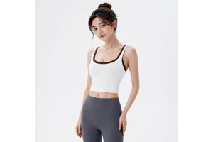 Women's Sports Vest High Elastic Quick Dry for Tight-Fitting Striped Running Fitness Top for Yoga