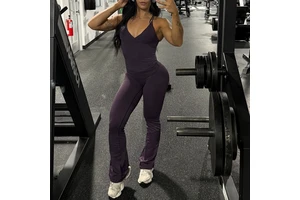 Seamless Design Scrunch Women's Fitness Yoga Vest Sports Gym Clothes Backless Workout Top