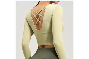 Women's Workout Long Sleeve Yoga Top Fixed Chest Pad Breathable Lightweight Sweat-Wicking Quick Dry Plus Size Spandex/Polyester