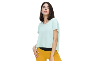 Women's Yoga Top Breathable Lightweight Four-Way Stretch Recyclable Eco-Friendly Running Fitness Wear Fashionable Solid Pants