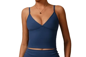 Eco-Friendly Tight Yoga Vest Breathable Casual Outer Wear Versatile Seamless Spandex/Nylon Four-Way Stretch Skinny Fit Front