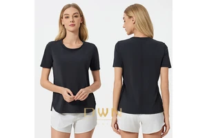 Summer Quick Drying Breathable Fitness Yoga Clothes Women Cool and Loose Fit Slimming and Running Sports Short Sleeve T Shirts