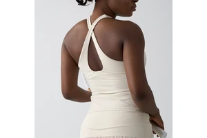 ST0904 Halter Neck Slim Top Women's Sleeveless Cross Back Yoga Top Tennis Vest Fitness Gym Wear Yoga Wear