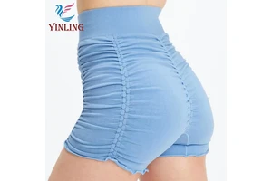 Plus Size Elastic Waist Sexy Summer Casual Shorts Women Solid High Waist Skinny Biker Shorts Female Cotton