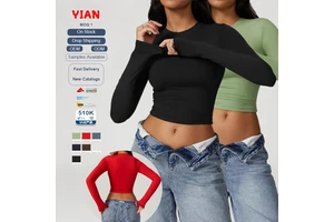 Women Seamless Tight Sports T-shirt Quick-drying Long Sleeves Yoga Tops Running Fitness Slim Tops