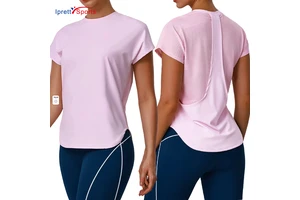2026 Summer New Arrivals Women Active Wear Yoga Clothes Sports T-shirt Round Neck Running Gym Sport T Shirts