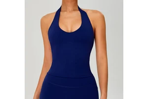 Halter Neck Backless Woman'S Sports Bra Quick Dry Breathable Yoga Vest Running Fitness