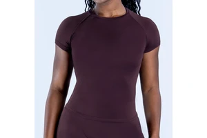 Wholesale Seamless Short Sleeve Women's Yoga Top Compression Breathable Quick Dry Moisture-wicking Plain Leisure Sports Top