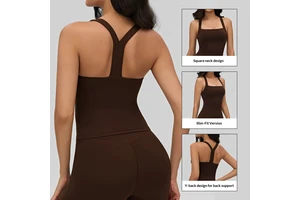 Women Yoga Sports Vest with Removable Chest Pad for Woman Spandex Nylon Breathable Tops Tight-Fitting Solid Gym tank Top