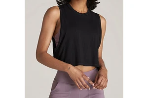 2025 Summer OEM Vintage Sleeveless Yoga Tank Tops Polyester/Rayon Custom Logo Printed Loose Fit Training Casual Eco-Friendly