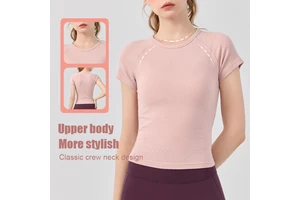 XW-MZ-366 New Round Neck Breathable Quick-drying Fitness Running Women's Short Sleeve Wholesale High Quality Yoga Gym Tops