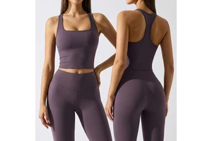 SHELL Women's Naked Feel Yoga Tank Top Brushed Fabric Racerback Sports Vest Slim Fit Quick Dry Gym Workout Fitness Top