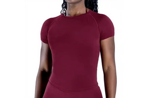 Seamless Spandex/Nylon Yoga Short-sleeved Four-Way Stretch Breathable High Elastic Moisture Absorption Sweat-wicking Tight