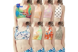 Customized Women's Sleeveless Slim Fit Yoga Fitness Tanks Personalized Printing Heat Transfer Design Short Knitted Outerwear